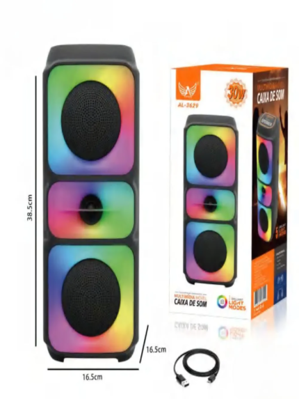 CAIXA DE SOM 30W RGB ALTOMEX AL 3628 BLUTOOTH