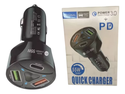 Carregador Veicular Quick Charge 3.0 Usb 55w