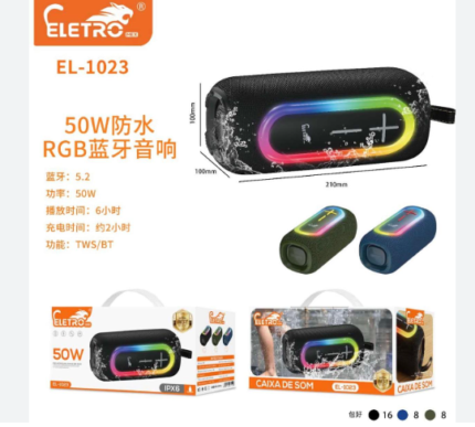 caixa de som bluetooth EL1023 50W