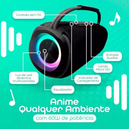 caixa de som bluetooth EL1063 50W