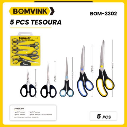 tesoura 5 pecas bom 3302