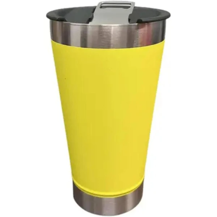 COPO TERMICA  473ML COM TAMPA ABRIDOR COR AMARELO LISO